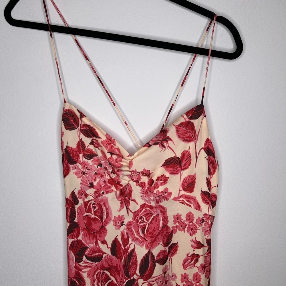 Favorite Daughter The Envy Slip Midi Dress in Rose Multi Size Large - Picture 5 of 10